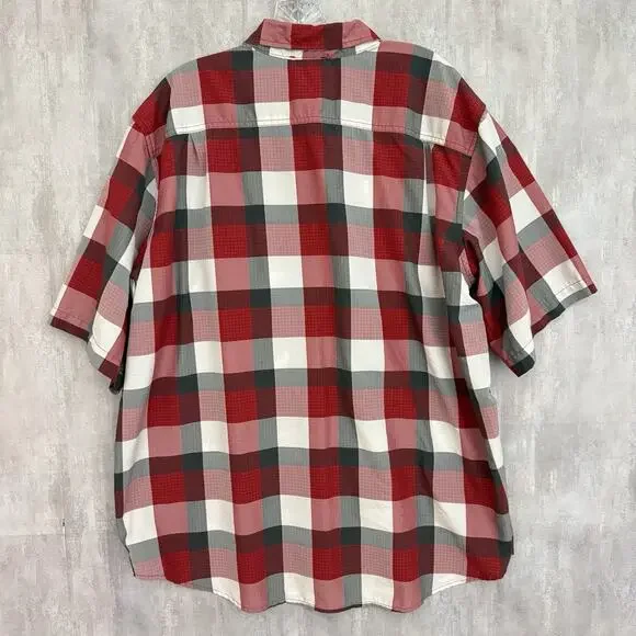 Orvis Shirt Mens XXL Red Quick Dry Outdoor Short Sleeve Button Up Casual Pockets - Picture 2 of 8